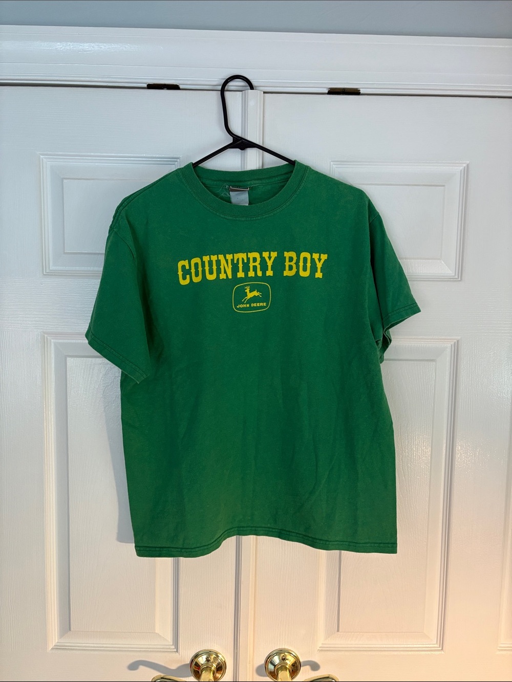 John Deere Green Tee with Yellow "Country Boy" Graphic